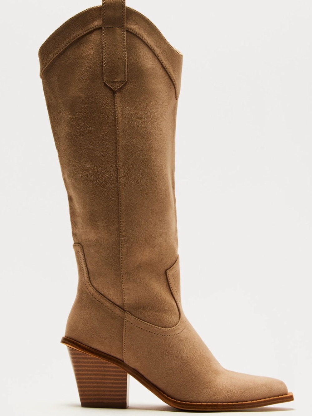 Fashion Nova Tan Western Knee-High Boots